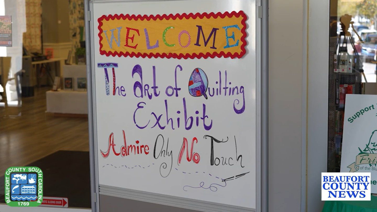 The Art of Quilting sign at the Bluffton Branch Library