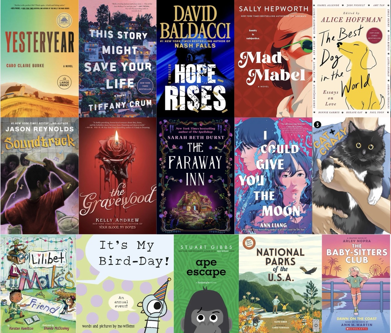 Collage of New Book covers.